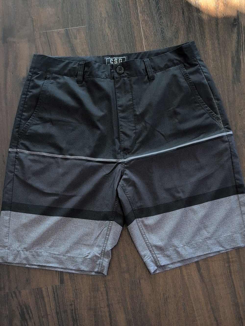 CSG Men’s Black & Gray Colorblock Hybrid Shorts